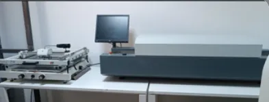 Electronics lab and workshop with equipment on white workbench
